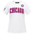MLB CHICAGO CUBS CLASSIC HAUT AJUSTÉ À MANCHES COURTES POUR FEMME (BLANC)