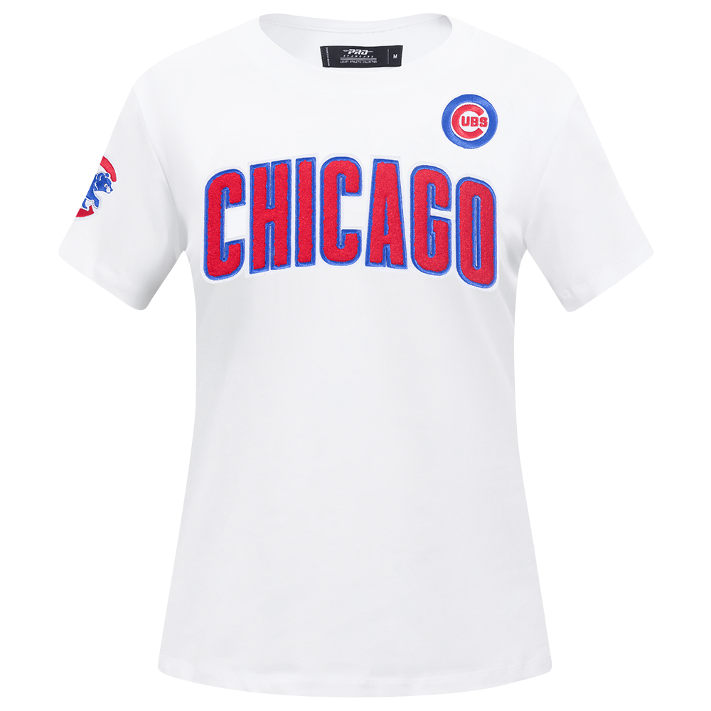 MLB CHICAGO CUBS CLASSIC SHORT SLEEVE WOMEN'S SLIM FIT TOP (WHITE)