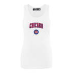 MLB CHICAGO CUBS CLASSIC CAMISOLE DOS NAGEUR À COUPE DÉCONTRACTÉE POUR FEMME (BLANC)