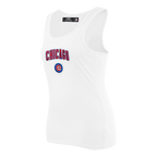 MLB CHICAGO CUBS CLASSIC CAMISOLE DOS NAGEUR À COUPE DÉCONTRACTÉE POUR FEMME (BLANC)