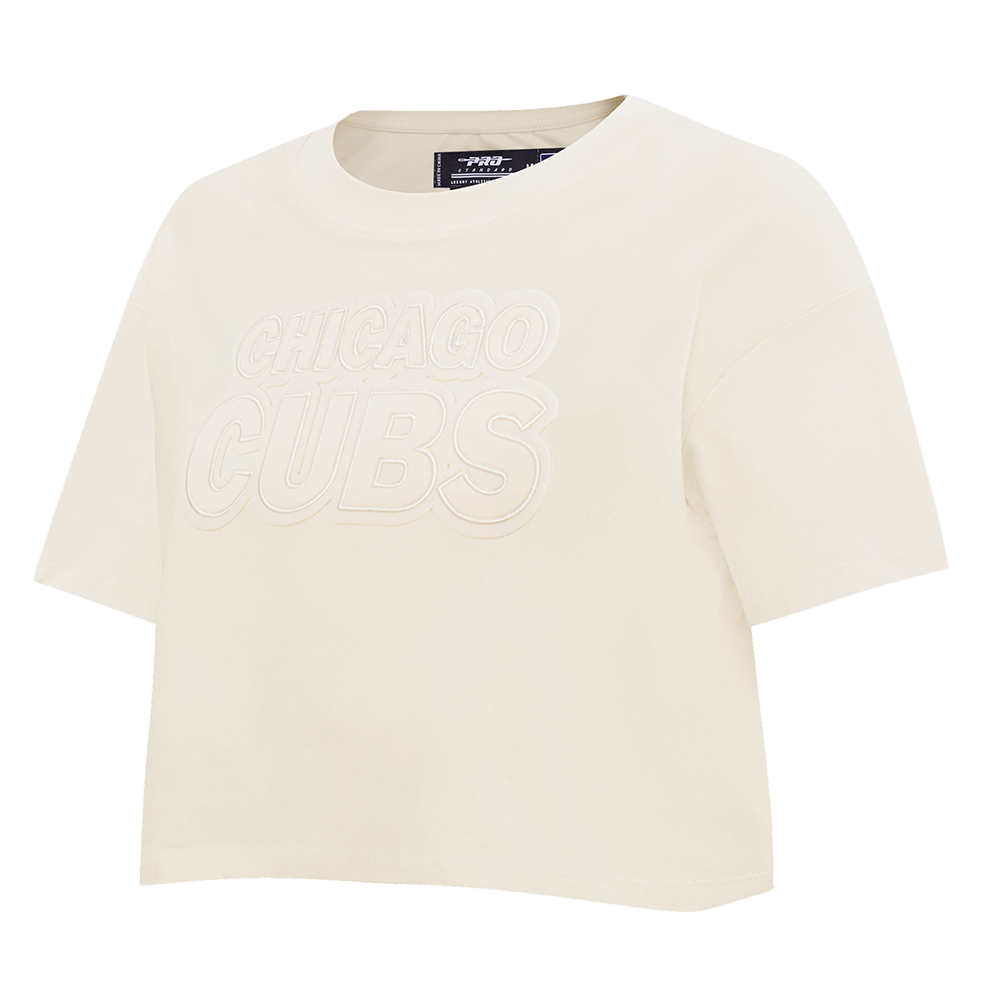 MLB CHICAGO CUBS NEUTRAL WOMEN'S BOXY TOP (EGGSHELL)