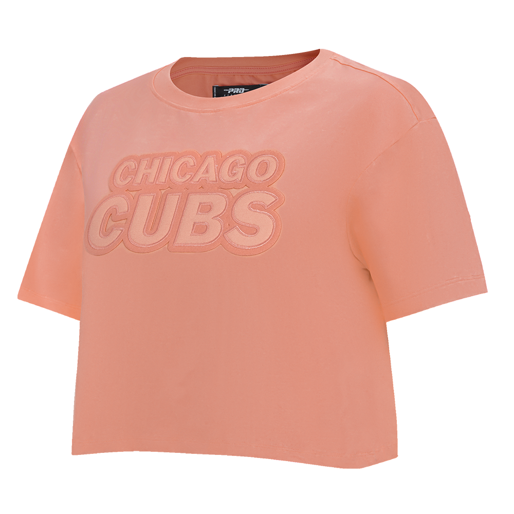 MLB CHICAGO CUBS NEUTRAL SINGLE JERSEY BOXY TEE (GUAVA)