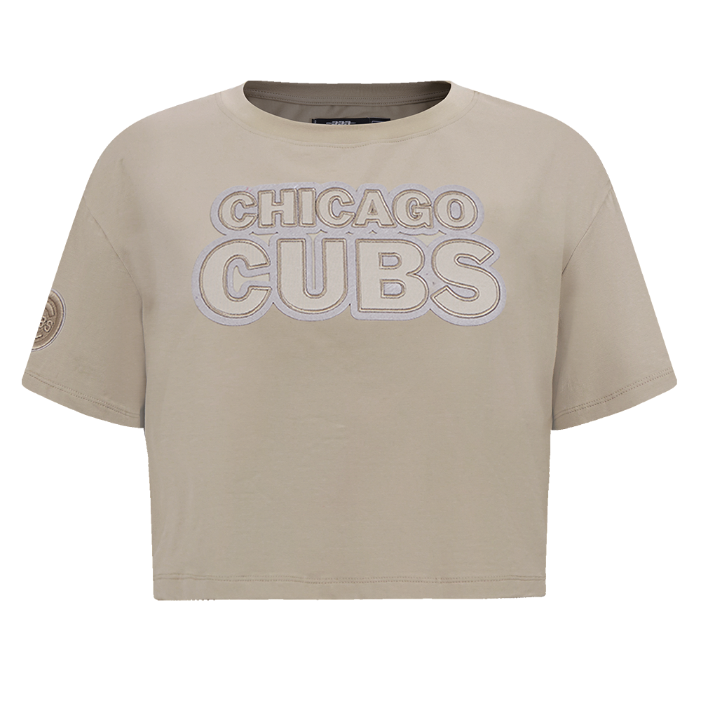 MLB CHICAGO CUBS NEUTRAL WOMEN'S BOXY TOP (TAUPE)