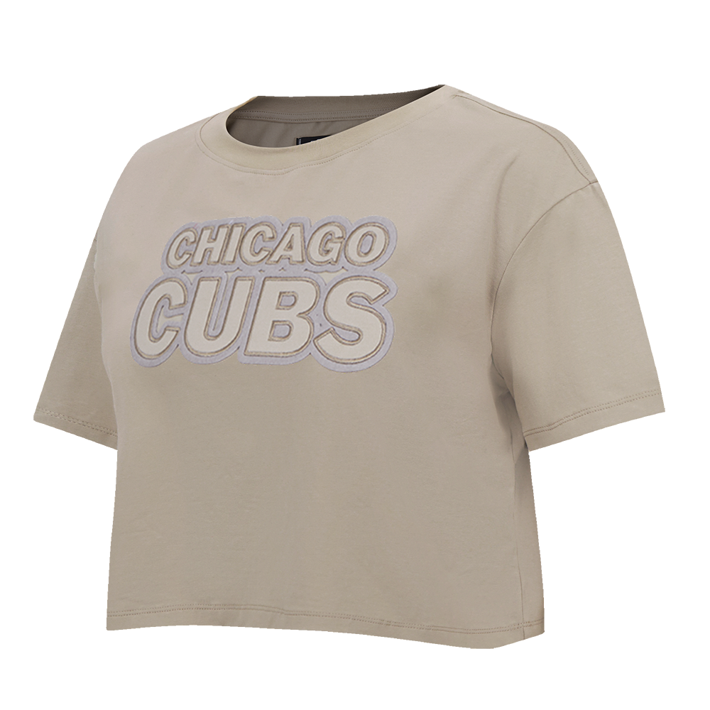 MLB CHICAGO CUBS NEUTRAL WOMEN'S BOXY TOP (TAUPE)