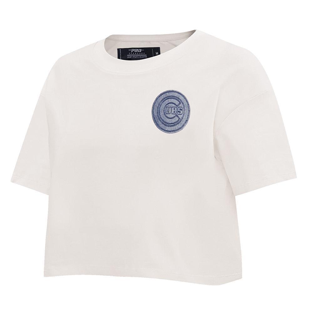 MLB CHICAGO CUBS VARSITY BLUES WOMEN'S BOXY TOP (LINEN)