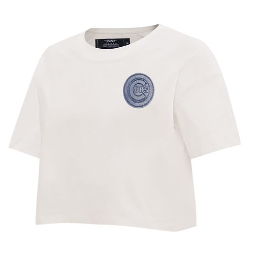 MLB CHICAGO CUBS VARSITY BLUES WOMEN'S BOXY TOP (LINEN)