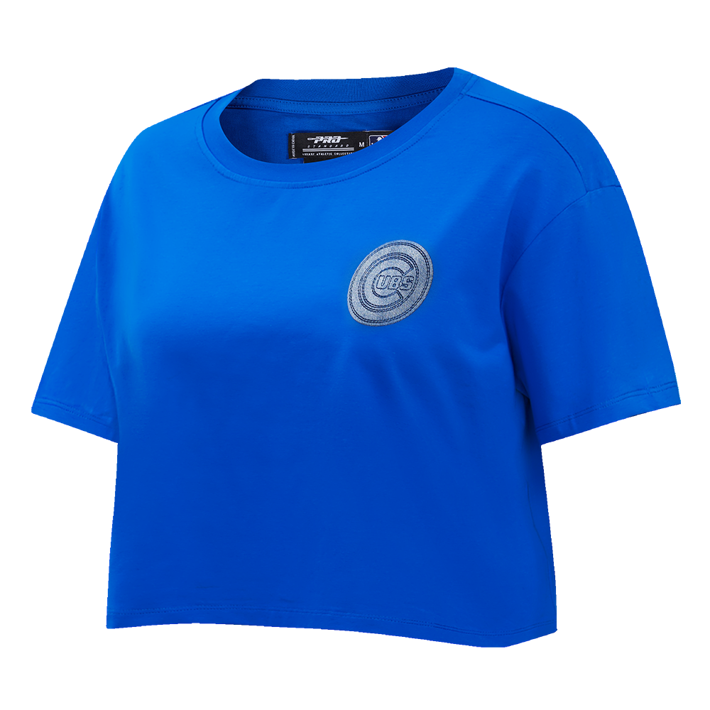 MLB CHICAGO CUBS VARSITY BLUES WOMEN'S BOXY TOP (ROYAL BLUE)