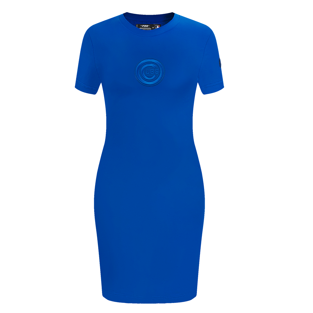 MLB CHICAGO CUBS TRIPLE TONAL BODYCON WOMEN'S DRESS (ROYAL BLUE)
