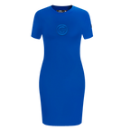MLB CHICAGO CUBS TRIPLE TONAL BODYCON WOMEN'S DRESS (ROYAL BLUE)