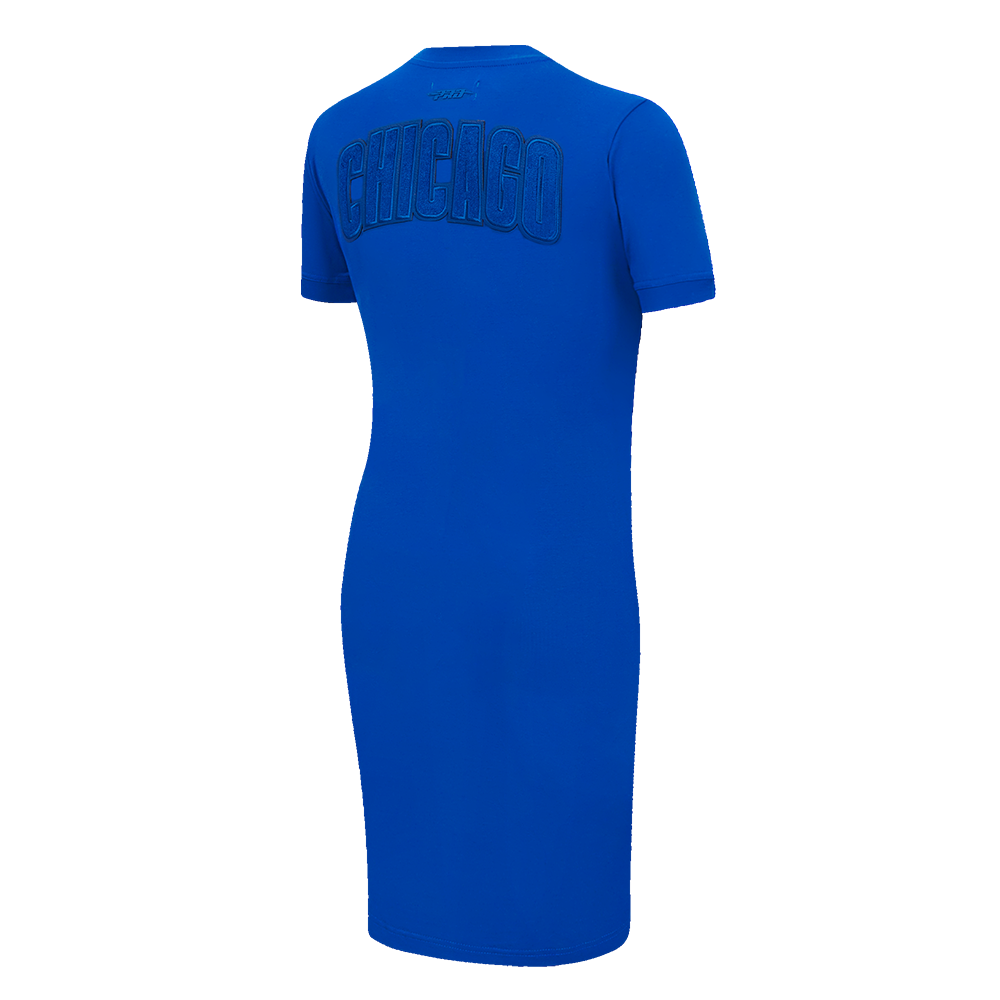 MLB CHICAGO CUBS TRIPLE TONAL BODYCON WOMEN'S DRESS (ROYAL BLUE)