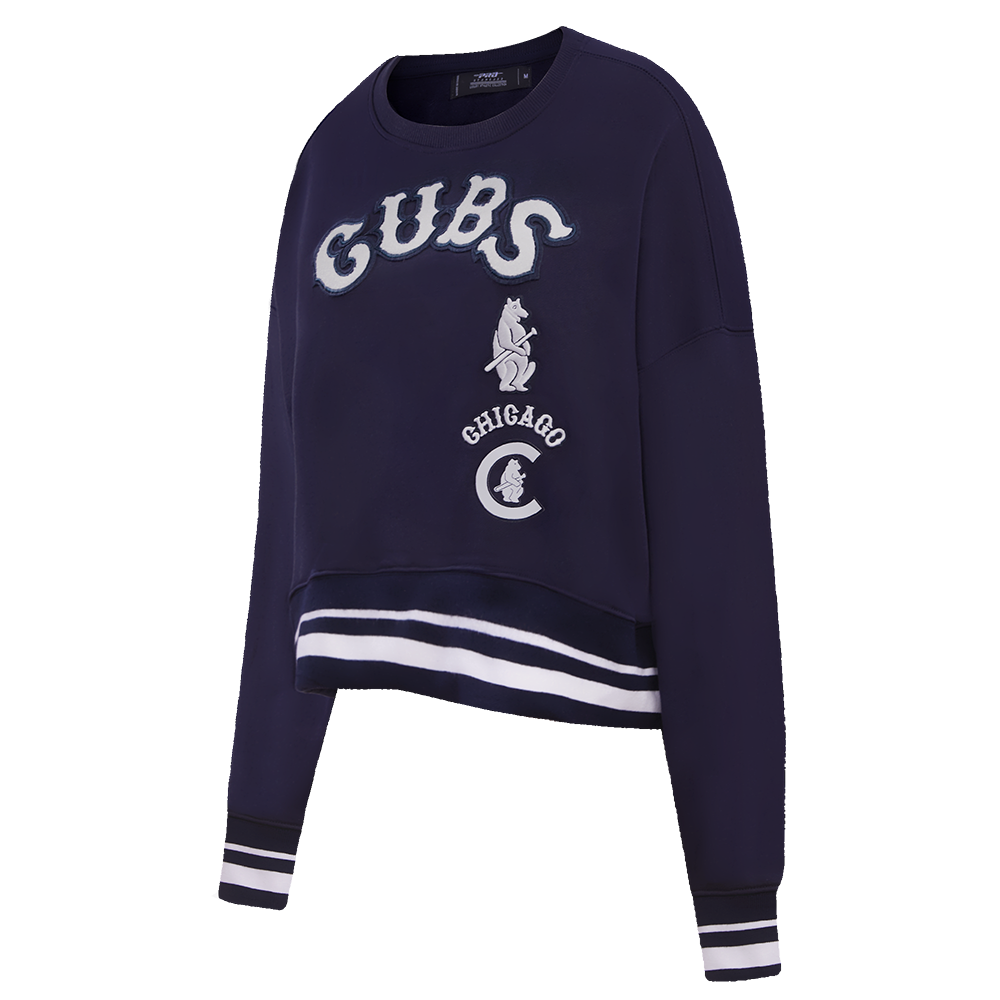 MLB CHICAGO CUBS RETRO CLASSIC WOMEN'S RIB CREWNECK (MIDNIGHT NAVY)