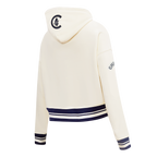 MLB CHICAGO CUBS RETRO CLASSICS CHANDAIL À CAPUCHON COURT POUR FEMME (COQUILLE D'ŒUF/MARINE MINUIT)