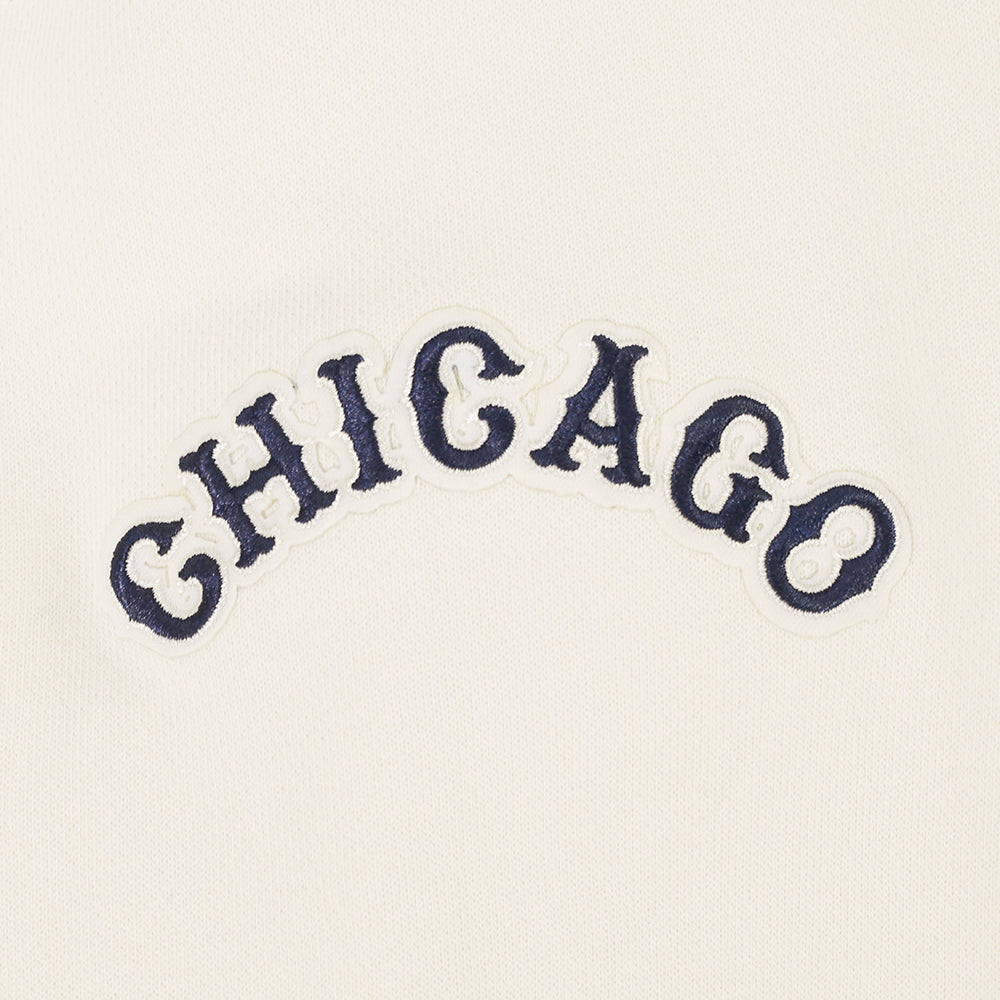 MLB CHICAGO CUBS RETRO CLASSICS CHANDAIL À CAPUCHON COURT POUR FEMME (COQUILLE D'ŒUF/MARINE MINUIT)