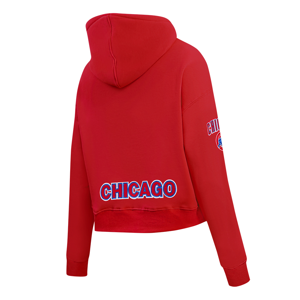 MLB CHICAGO CUBS CLASSIC CHANDAIL À CAPUCHON COURT POUR FEMME (ROUGE)