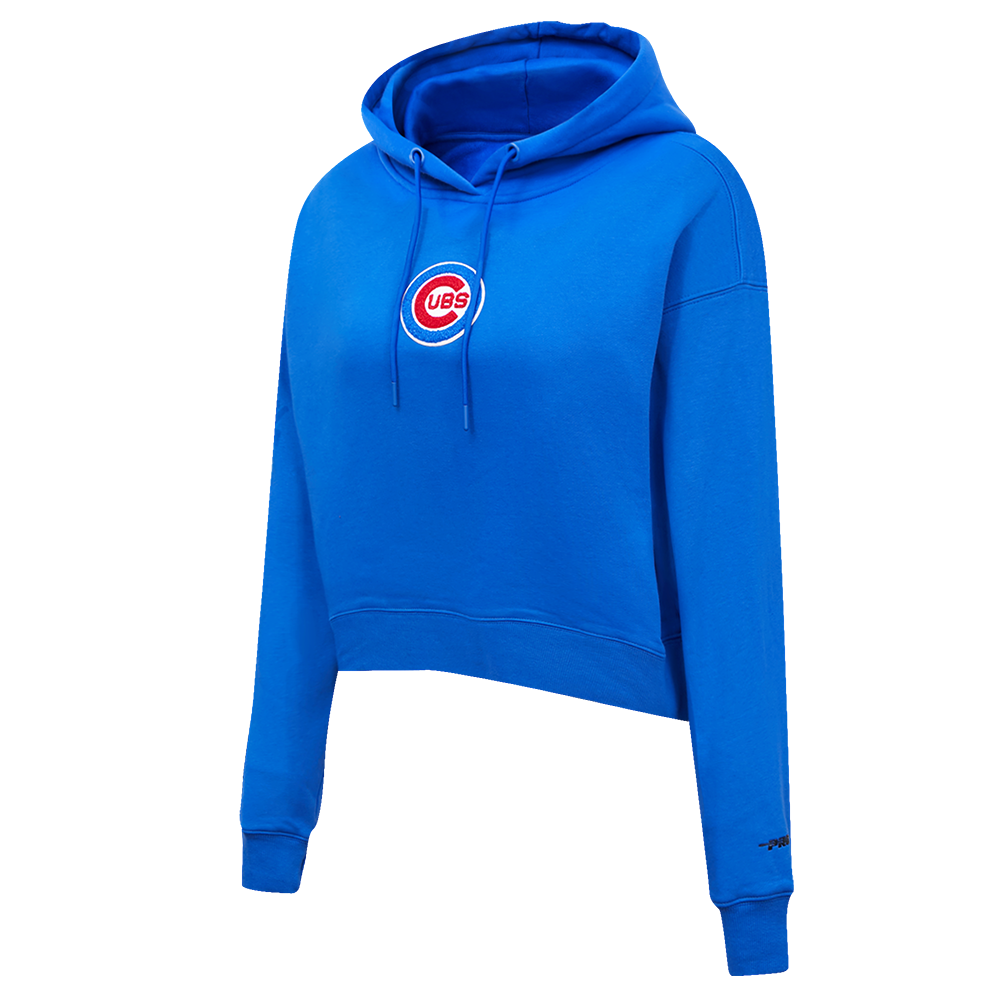 MLB CHICAGO CUBS CLASSIC WOMEN'S CROPPED PULLOVER HOODIE (ROYAL BLUE)