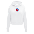 MLB CHICAGO CUBS CLASSIC WOMEN'S CROPPED PULLOVER HOODIE (WHITE)