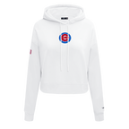 MLB CHICAGO CUBS CLASSIC WOMEN'S CROPPED PULLOVER HOODIE (WHITE)