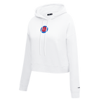 MLB CHICAGO CUBS CLASSIC WOMEN'S CROPPED PULLOVER HOODIE (WHITE)