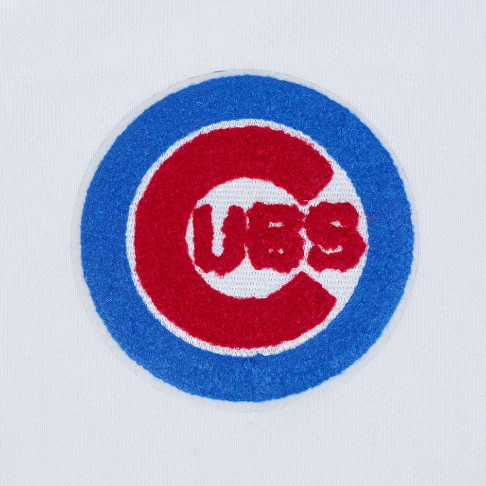 MLB CHICAGO CUBS CLASSIC WOMEN'S CROPPED PULLOVER HOODIE (WHITE)