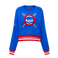 MLB CHICAGO CUBS CHANDAIL À COL ROND MASHUP CÔTELÉ POUR FEMME (BLEU ROYAL/ROUGE)
