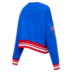 MLB CHICAGO CUBS CHANDAIL À COL ROND MASHUP CÔTELÉ POUR FEMME (BLEU ROYAL/ROUGE)