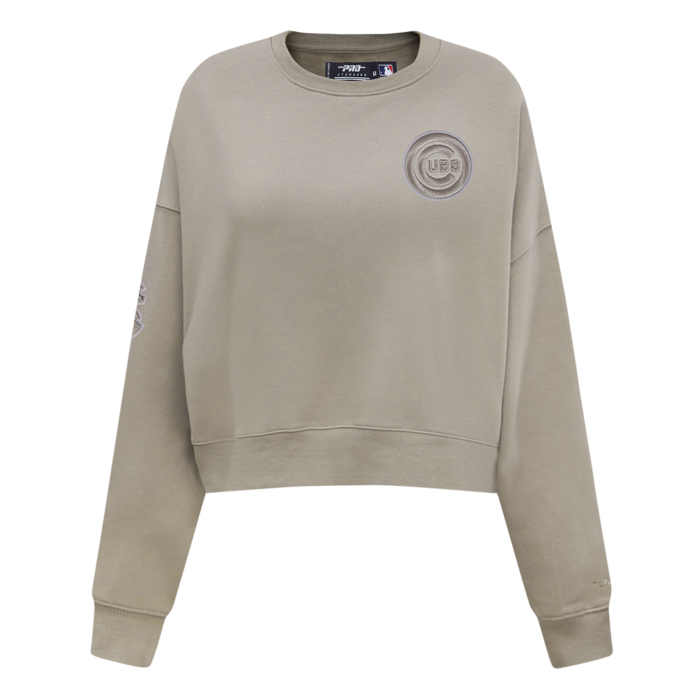 MLB CHICAGO CUBS NEUTRAL WOMEN'S CREWNECK (TAUPE)
