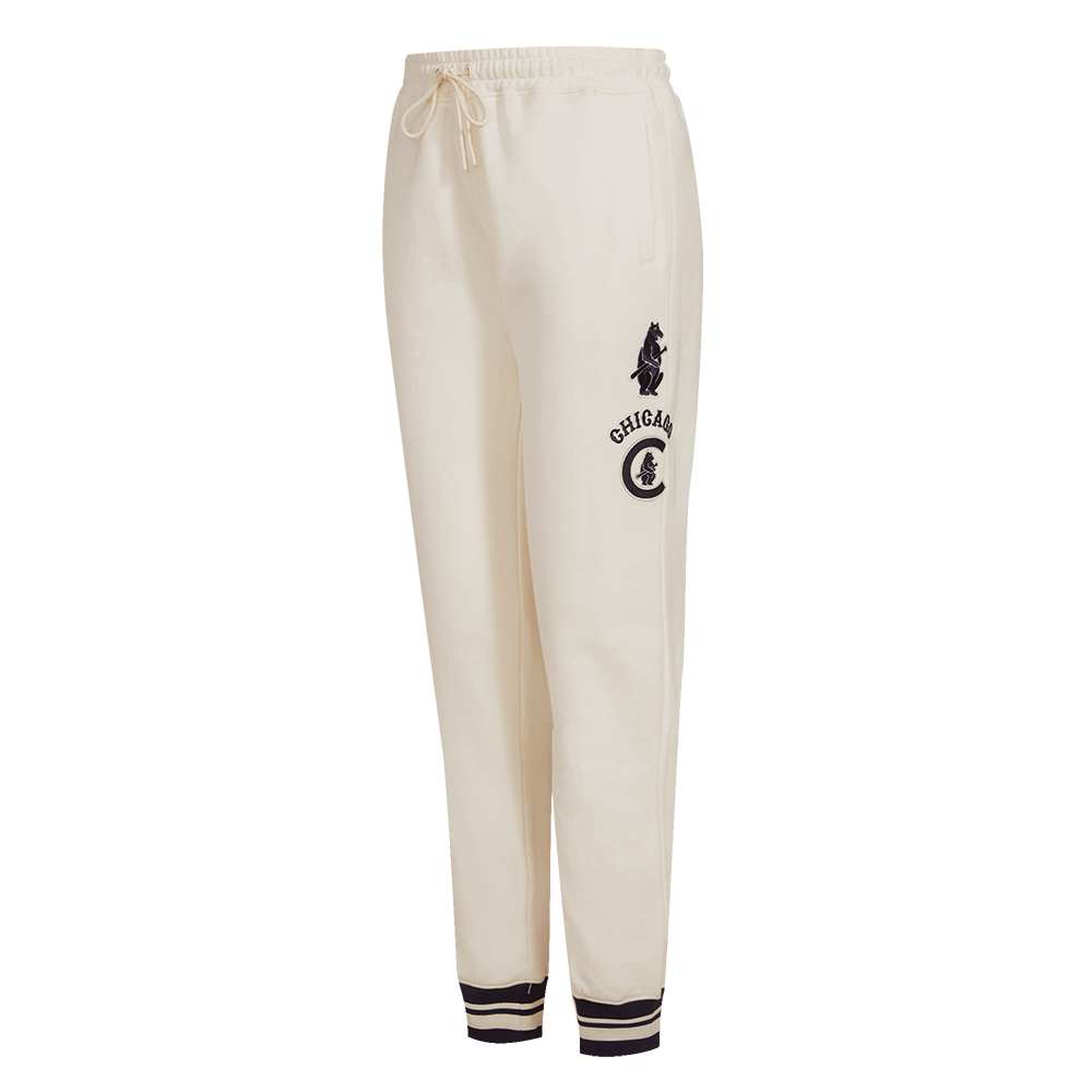 MLB CHICAGO CUBS RETRO CLASSIC PANTALON OUATÉ CÔTELÉ POUR FEMME (COQUILLE D'ŒUF/MARINE MINUIT)
