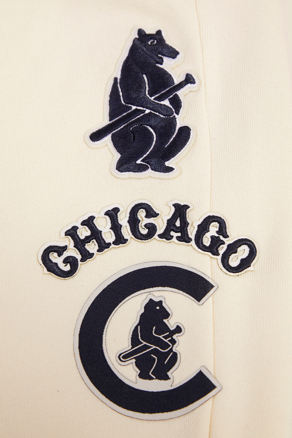 MLB CHICAGO CUBS RETRO CLASSIC PANTALON OUATÉ CÔTELÉ POUR FEMME (COQUILLE D'ŒUF/MARINE MINUIT)