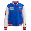 MLB CHICAGO CUBS MASHUP WOOL WOMEN'S VARSITY JACKET (ROYAL BLUE/RED)