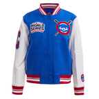 MLB CHICAGO CUBS MASHUP WOOL WOMEN'S VARSITY JACKET (ROYAL BLUE/RED)