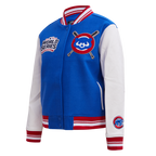 MLB CHICAGO CUBS MASHUP WOOL WOMEN'S VARSITY JACKET (ROYAL BLUE/RED)
