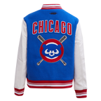 MLB CHICAGO CUBS MASHUP WOOL WOMEN'S VARSITY JACKET (ROYAL BLUE/RED)