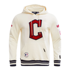 MLB CLEVELAND GUARDIANS RETRO CLASSIC MEN'S PULLOVER HOODIE (EGGSHELL/ MIDNIGHT NAVY)