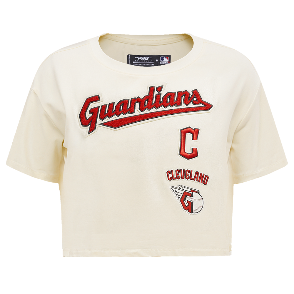 MLB CLEVELAND GUARDIANS RETRO CLASSIC HAUT À COUPE CARRÉE POUR FEMME (COQUILLE D'ŒUF)