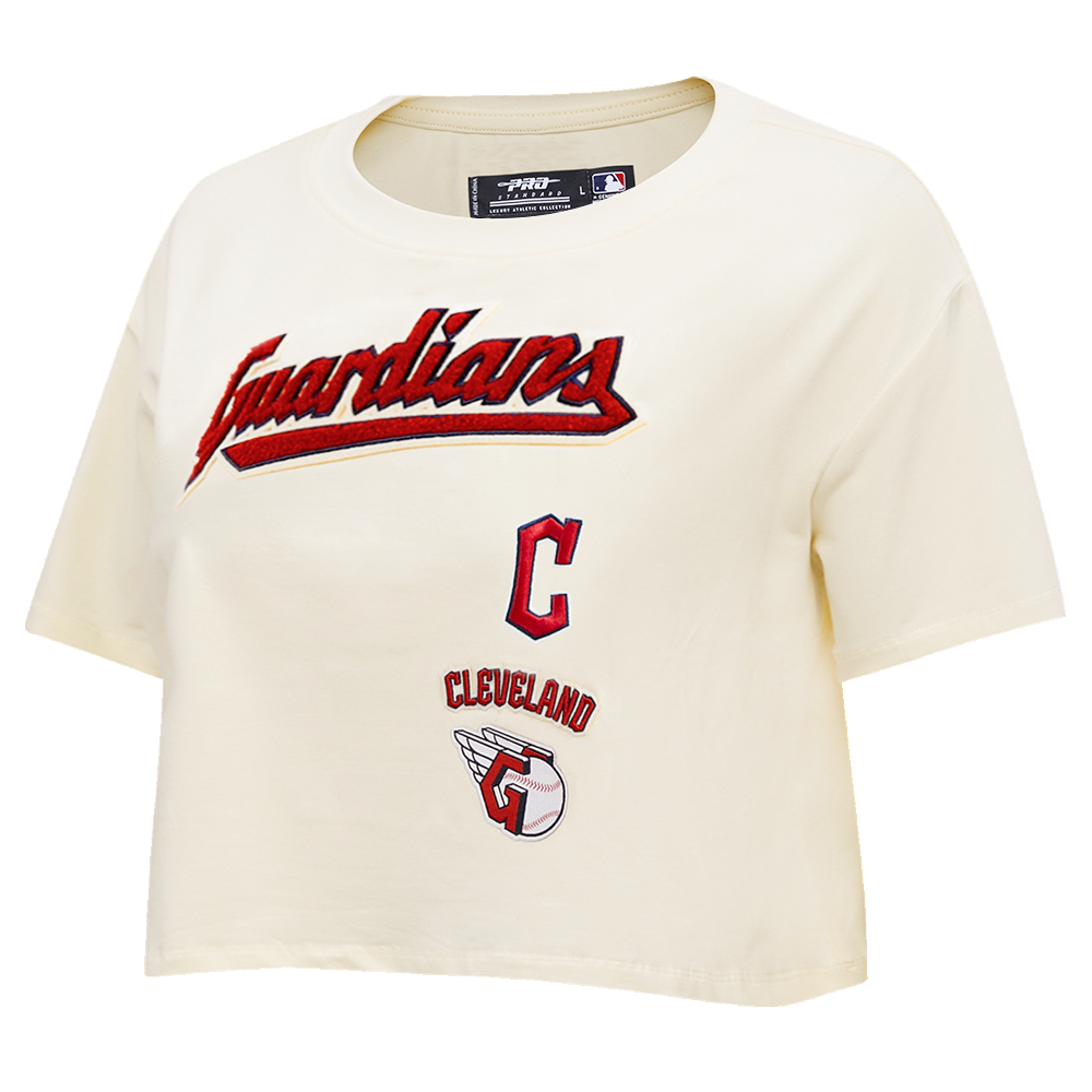 MLB CLEVELAND GUARDIANS RETRO CLASSIC WOMEN'S BOXY TOP (EGGSHELL)