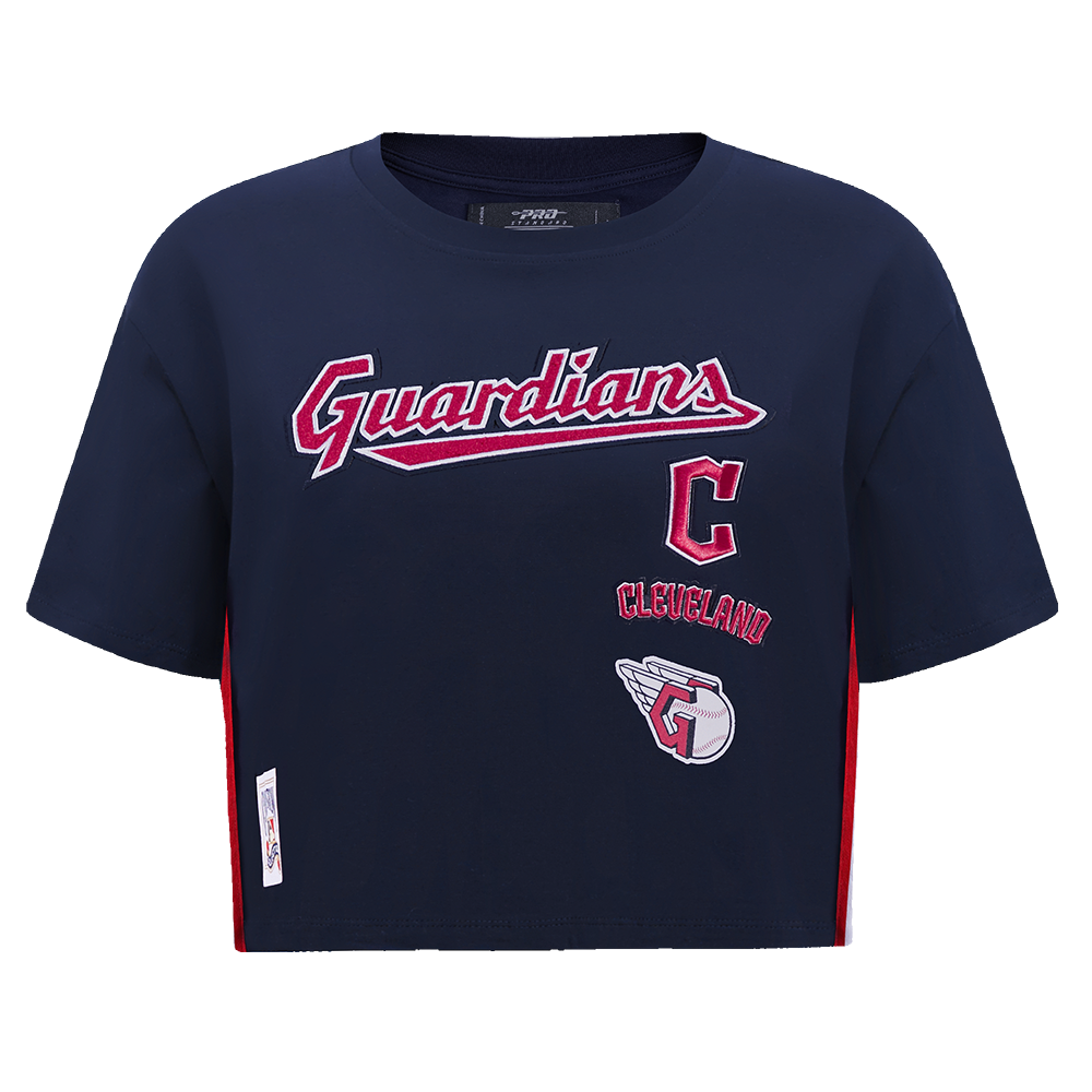 MLB CLEVELAND GUARDIANS RETRO CLASSIC HAUT À COUPE CARRÉE POUR FEMME (MARINE MINUIT)