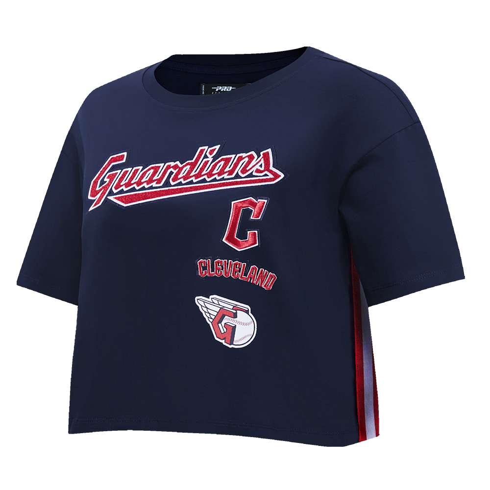 MLB CLEVELAND GUARDIANS RETRO CLASSIC HAUT À COUPE CARRÉE POUR FEMME (MARINE MINUIT)
