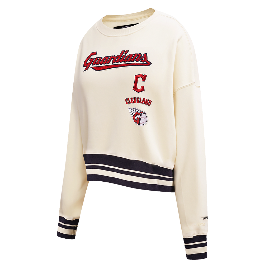 MLB CLEVELAND GUARDIANS RETRO CLASSIC WOMEN'S CREWNECK (EGGSHELL/ MIDNIGHT NAVY)