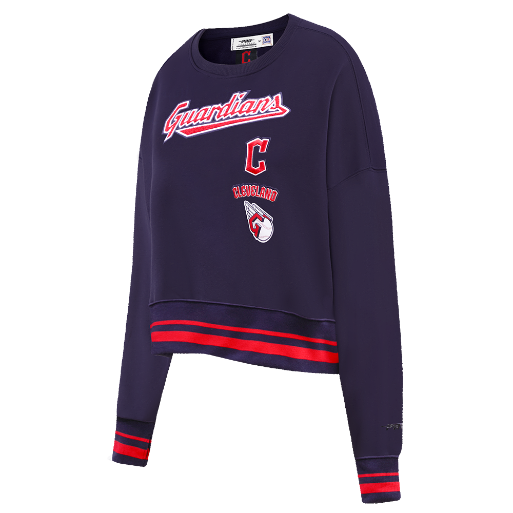 MLB CLEVELAND GUARDIANS RETRO CLASSIC WOMEN'S CREWNECK (MIDNIGHT NAVY/RED/MIDNIGHT NAVY)