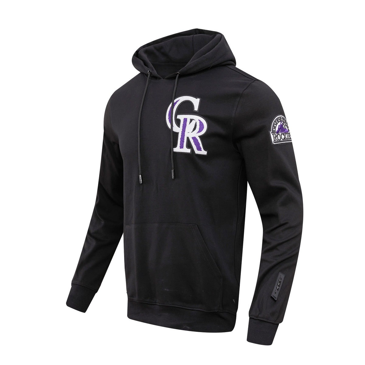 MLB COLORADO ROCKIES CLASSIC CHENILLE MEN'S PO HOODIE (BLACK)