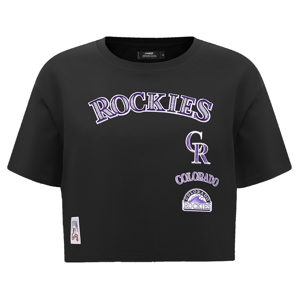 MLB COLORADO ROCKIES RETRO CLASSIC HAUT À COUPE CARRÉE POUR FEMME (NOIR)