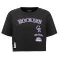 MLB COLORADO ROCKIES RETRO CLASSIC HAUT À COUPE CARRÉE POUR FEMME (NOIR)