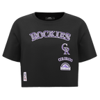 MLB COLORADO ROCKIES RETRO CLASSIC HAUT À COUPE CARRÉE POUR FEMME (NOIR)