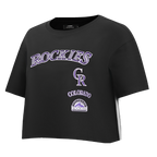 MLB COLORADO ROCKIES RETRO CLASSIC HAUT À COUPE CARRÉE POUR FEMME (NOIR)