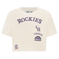 MLB COLORADO ROCKIES RETRO CLASSIC WOMEN'S BOXY TOP (EGGSHELL)