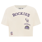 MLB COLORADO ROCKIES RETRO CLASSIC WOMEN'S BOXY TOP (EGGSHELL)