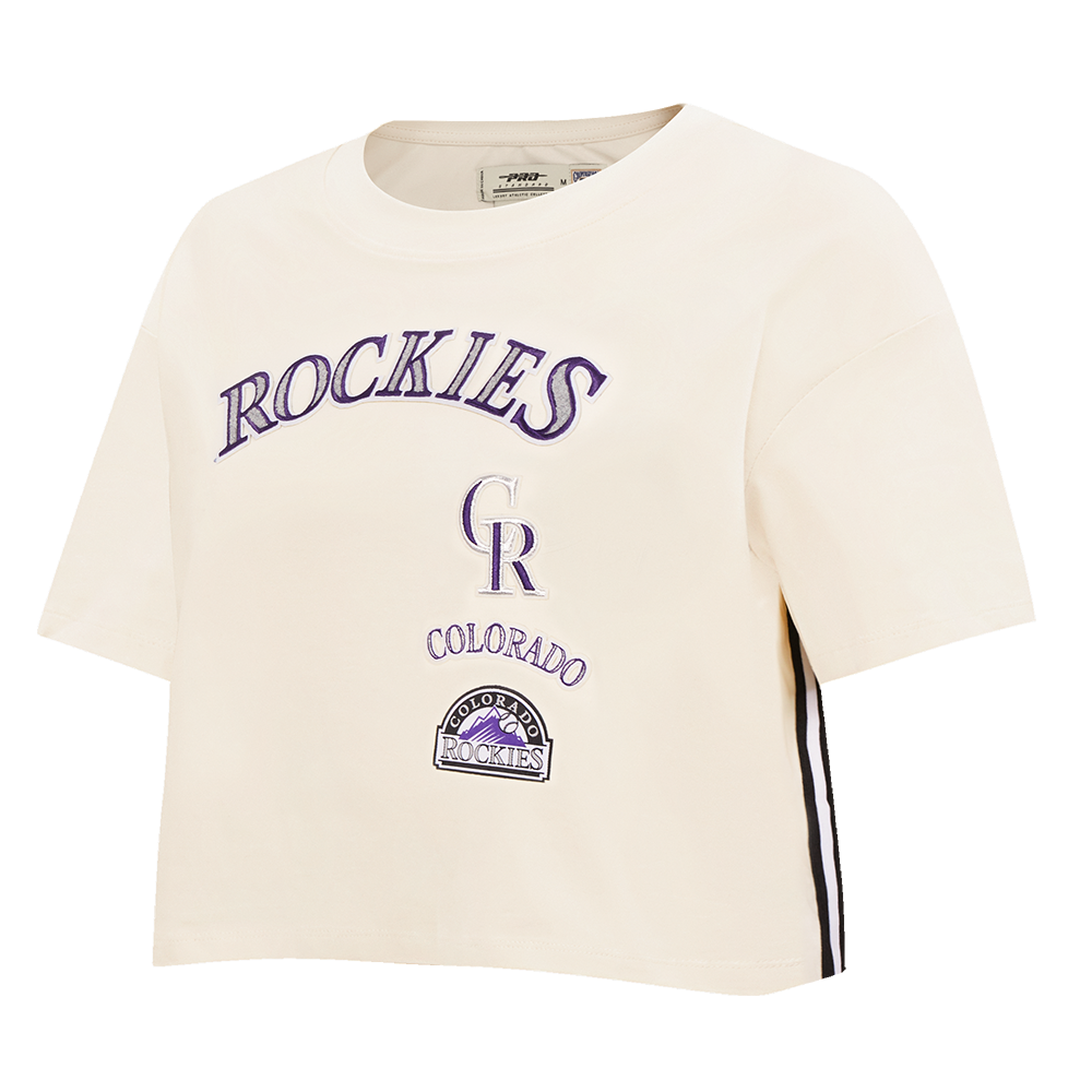 MLB COLORADO ROCKIES RETRO CLASSIC WOMEN'S BOXY TOP (EGGSHELL)