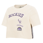 MLB COLORADO ROCKIES RETRO CLASSIC WOMEN'S BOXY TOP (EGGSHELL)