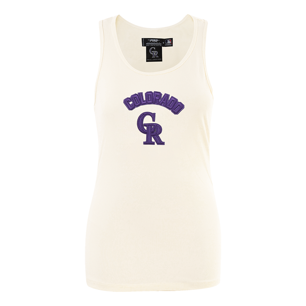 MLB COLORADO ROCKIES TRIPLE TONAL CAMISOLE DOS NAGEUR À COUPE DÉCONTRACTÉE POUR FEMME (COQUILLE D'ŒUF)