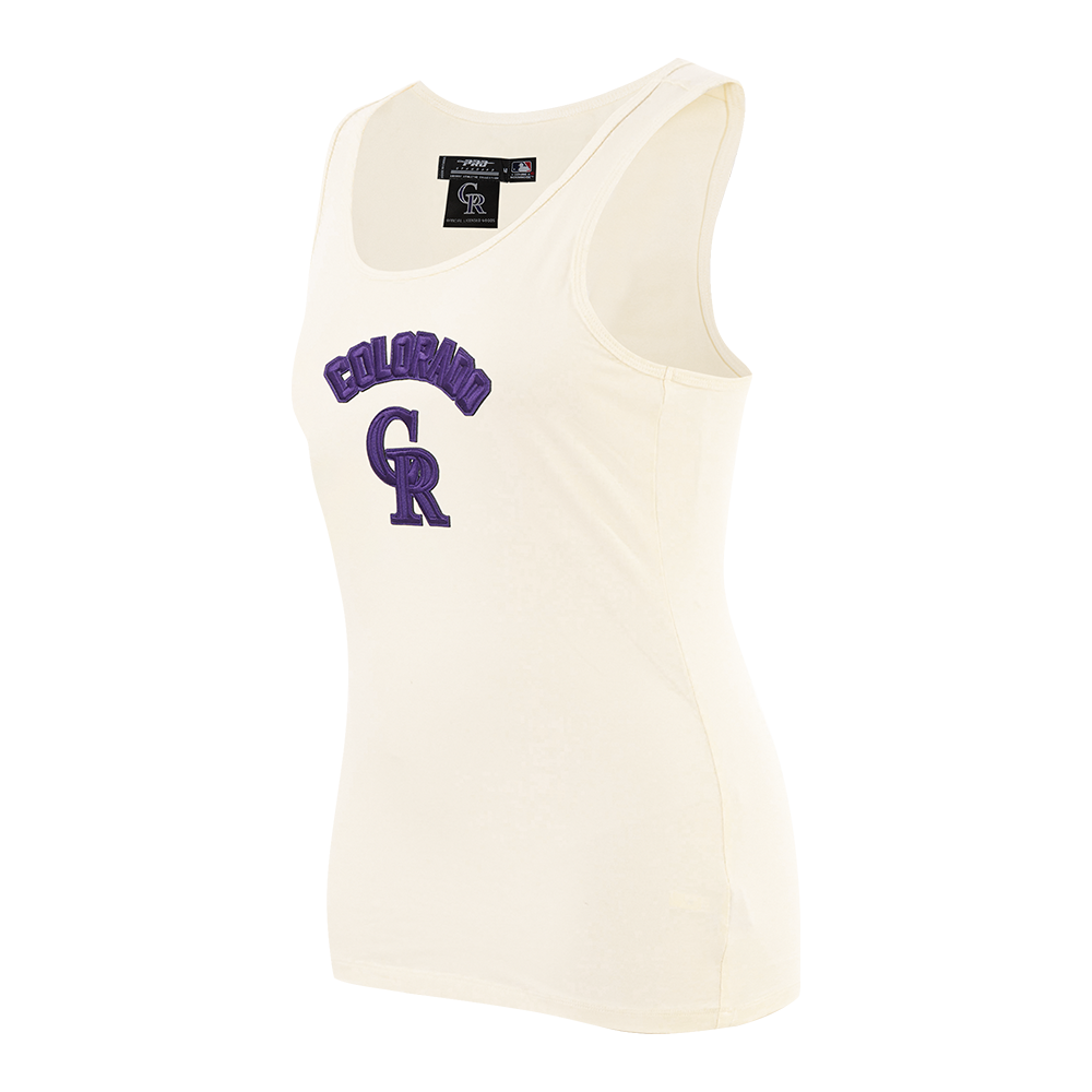 MLB COLORADO ROCKIES TRIPLE TONAL CAMISOLE DOS NAGEUR À COUPE DÉCONTRACTÉE POUR FEMME (COQUILLE D'ŒUF)